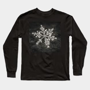 Freshly Fallen Snow Flake. Macro Photography Long Sleeve T-Shirt